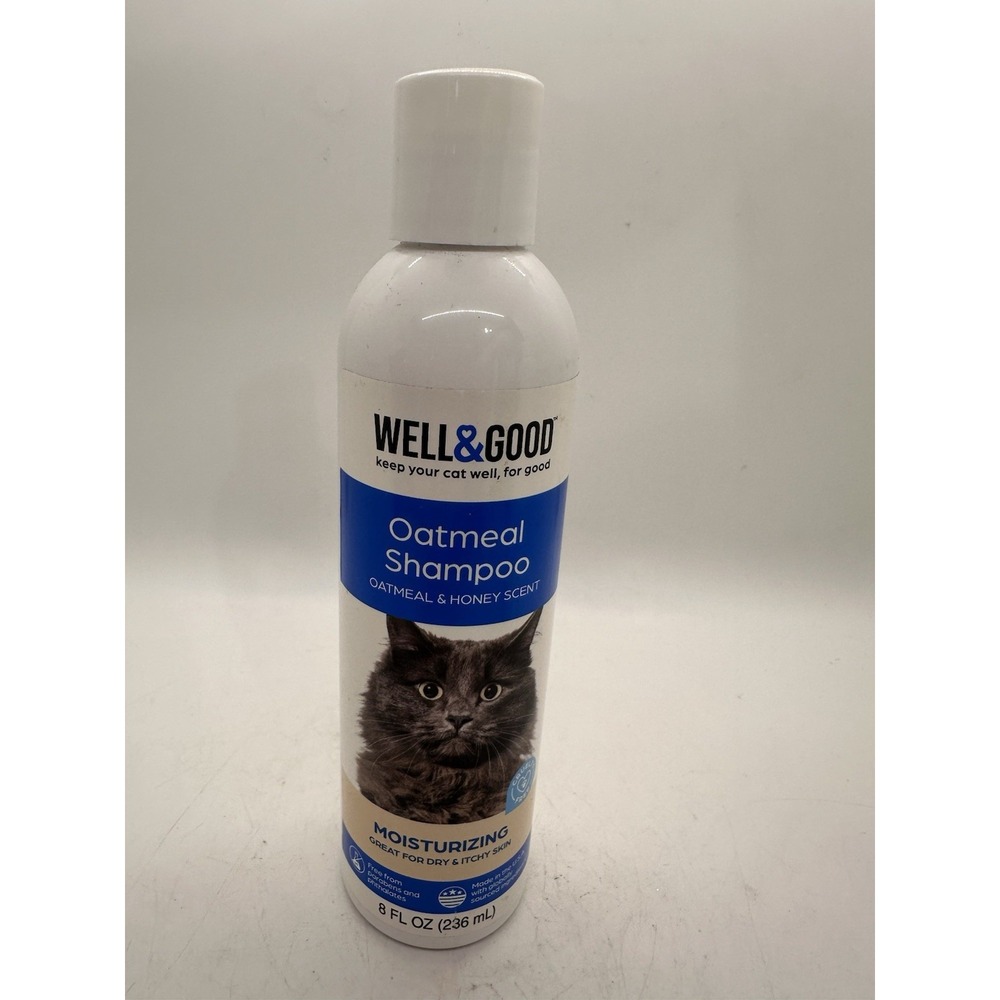 Well & Good Oatmeal Cat Shampoo Moisturizing Dry Itchy Skin 8 oz New